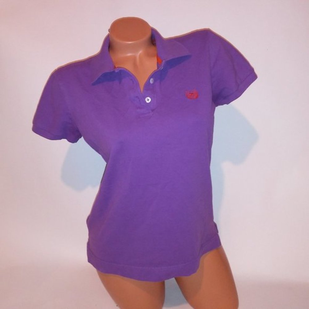 Thre3 Polo Shirt Medium Purple Solid Short Sleeve‎ Collared